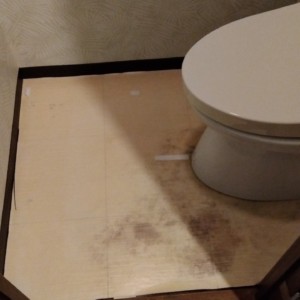 トイレのフランジが割れて水漏れ